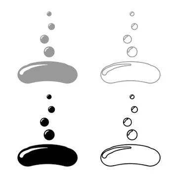 Soap with bubbles view bar icon outline set black grey color vector illustrat Stock Illustration