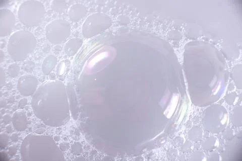 Soap bubbles on a white background Stock Photos