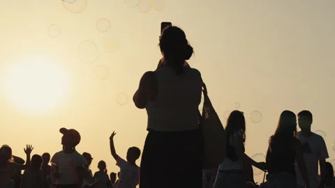Soap bubbles at Zadar waterfront Stock Footage 340627521