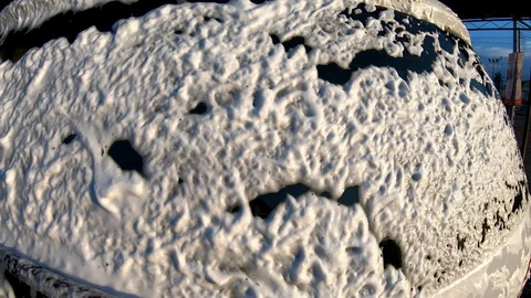 Soap On A Car Window Stock Footage 104443585