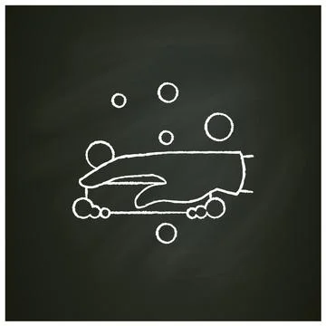 Soap cleaning chalk icon Stock Illustration