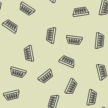 Soap dish bathroom interior line seamless pattern Stock Illustration