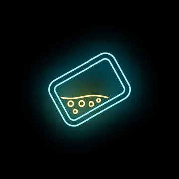 Soap dish with bubbles neon glowing icon Illustrazione stock