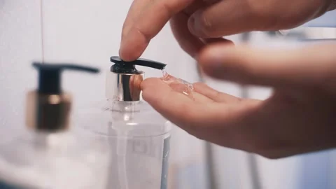 Soap dispenser in the bathroom Stock-Footage 166970170