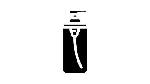 Soap dispenser bathroom interior glyph icon animation Stock Footage 326746071