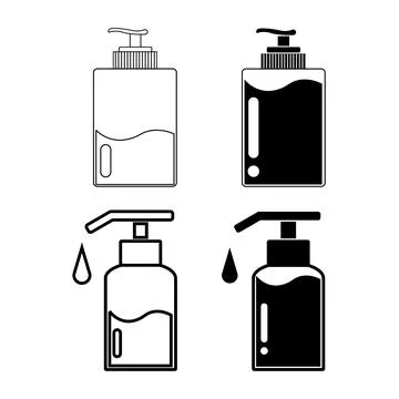 Soap dispenser icon set isolated on white background Stock Illustration