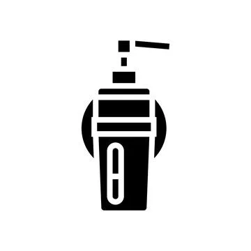 Soap dispenser wall mount glyph icon vector illustration Stock Illustration