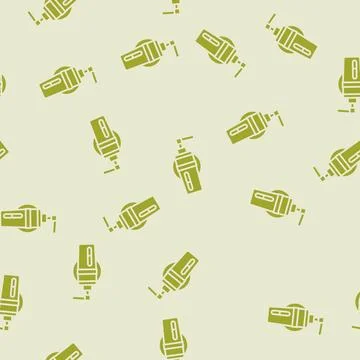Soap dispenser wall mount glyph seamless pattern Stock Illustration