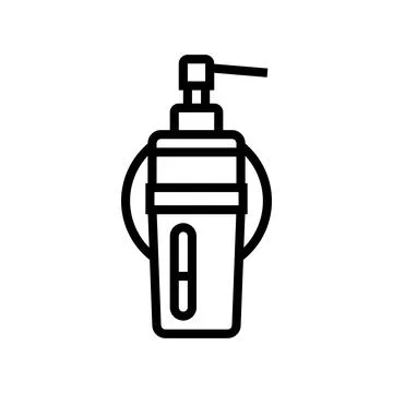 Soap dispenser wall mount line icon vector illustration Stock Illustration