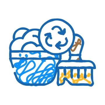 Soap dispenser zero waste icon doodle illustration Stock Illustration