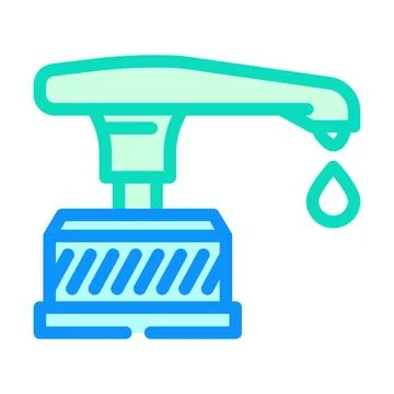 Soap droplet falling from nozzle color icon vector illustration Stock Illustration