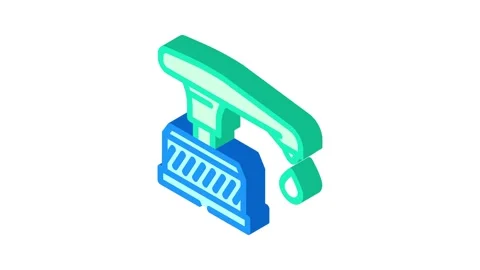 Soap droplet falling from nozzle isometric icon animation Stock Footage 327275236