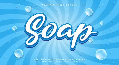 Soap editable text effect Template Stock Illustration