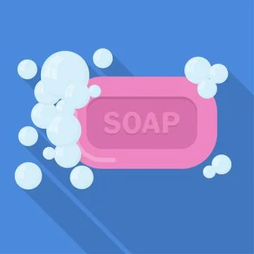 Soap flat icon Stock Illustration