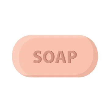 Soap in flat style for your design on white, stock vector illustration Stock Illustration