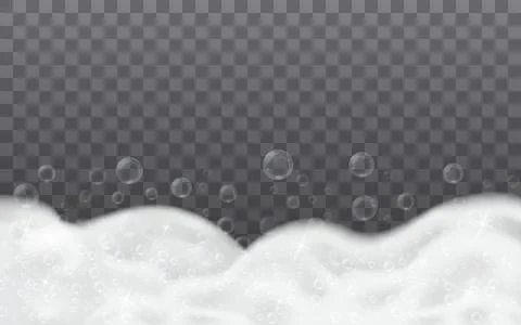 Soap foam with bath shampoo bubbles Stock Illustration