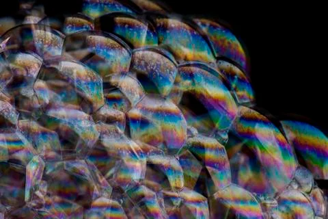 Soap foam on black background Stock Photos