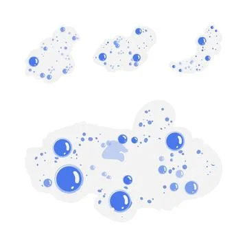 Soap foam bubbles with blue water drops Stock Illustration