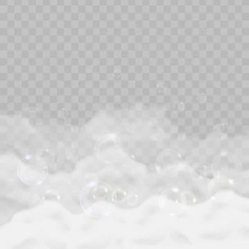 Soap foam with bubbles isolated on transparent background Stock Illustration
