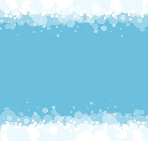 Soap foam bubbles vector background, cartoon suds pattern. Abstract illustrat Stock Illustration