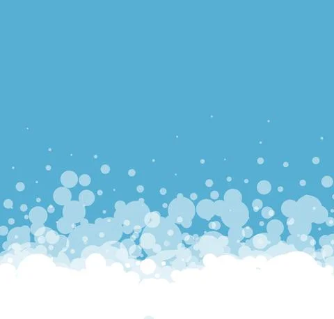 Soap foam bubbles vector background, cartoon suds pattern. Abstract illustrat Stock Illustration