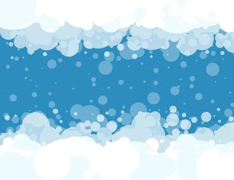 Soap foam bubbles vector background, cartoon suds pattern. Abstract illustrat Illustrazione stock