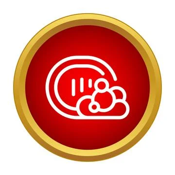Soap foam cleaning bubbles icon in a red circle Illustrazione stock
