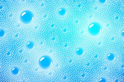 Soap foam pattern overlying on the background of a blue water color. Transparent Stock Illustration