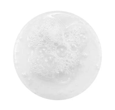 Soap foam round shape on a white background. Shampoo or detergent drop isolat Stock Photos