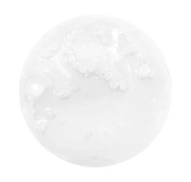 Soap foam round shape on a white background. Shampoo or detergent drop isolat Stock Photos