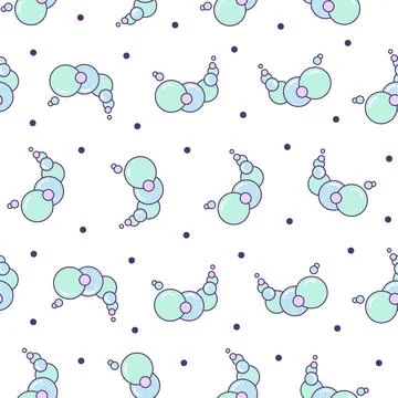 Soap foam set with bubbles. Seamless pattern. 스톡 일러스트