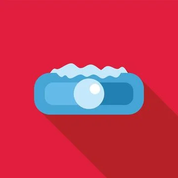 Soap with foam in soap dish creating big bubble on red background Stock Illustration