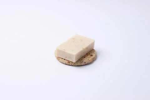 Soap on grey background. Close up, copy space Stock Photos
