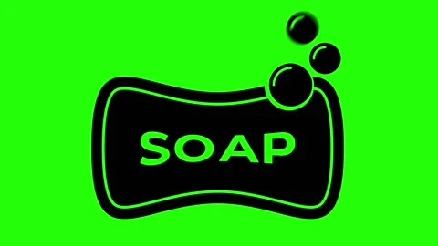 Soap Icon Animation on Green Background Stock Footage 236417625