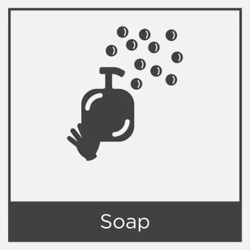 Soap icon isolated on white background Free Stock Illustration