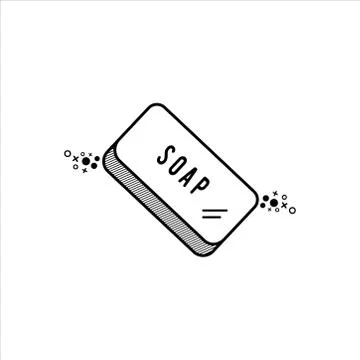 Soap icon, single black linear 3d web icon 스톡 일러스트