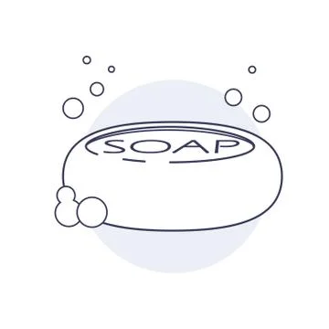 Soap icon, soap bubbles 库存插图