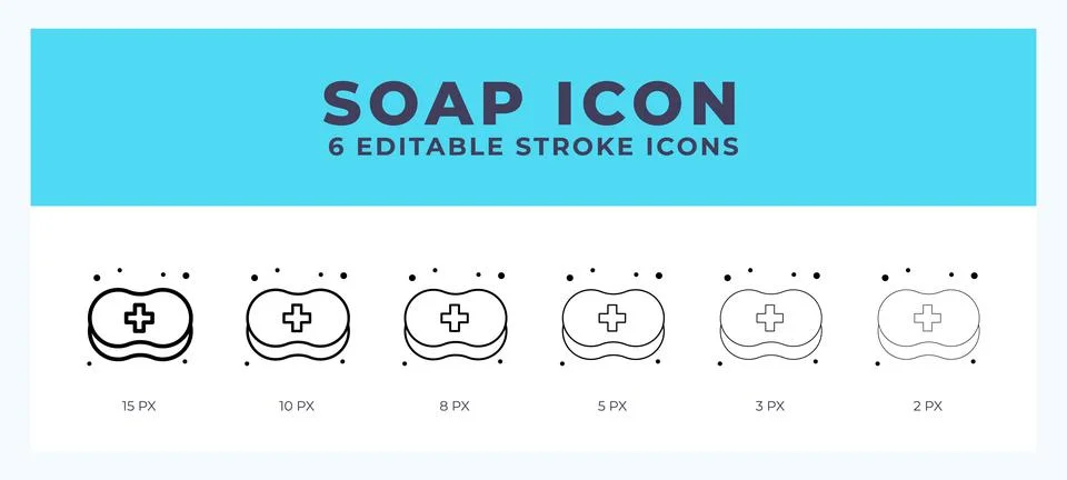 Soap icon in thin line. Bold line. Regular line. Editable stroke. Stockillustratie