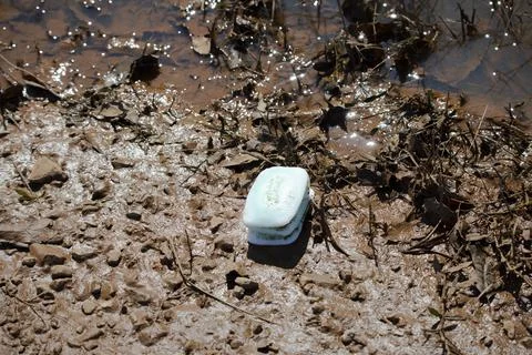 Soap Littering Mud Stock Photos