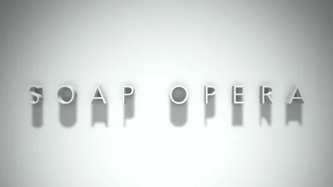 Soap opera 3D title animation with shadows on a white background Stock Footage 297117798