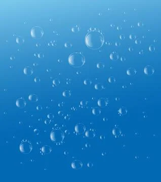 Soap or Water bubbles Drop Underwater on Light Blue background .vector design Stock Illustration