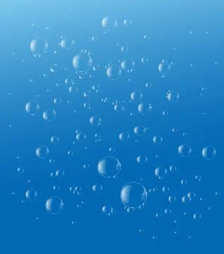 Soap or Water bubbles Drop Underwater on Light Blue background .vector design Stock Illustration