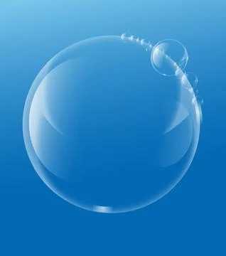 Soap or Water bubbles Drop Underwater on Light Blue background .vector design Stock Illustration