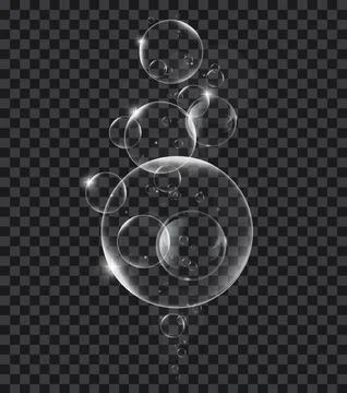 Soap or Water bubbles on tranparency background ,vector design element EPS10  Stock Illustration