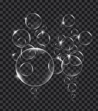 Soap or Water bubbles on tranparency background ,vector design element EPS10  Stock Illustration