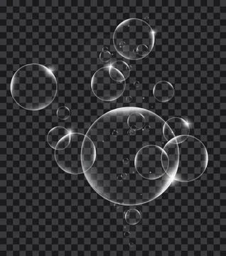 Soap or Water bubbles on tranparency background ,vector design element EPS10  Stock Illustration