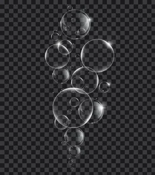 Soap or Water bubbles on tranparency background ,vector design element EPS10  Stock-Illustration