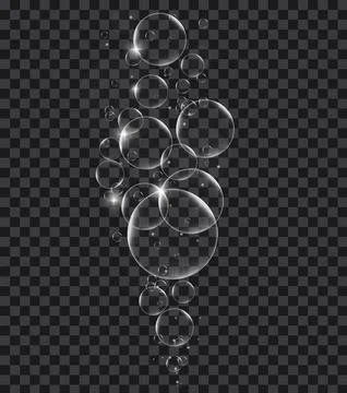 Soap or Water bubbles on tranparency background ,vector design element EPS10  Stock Illustration