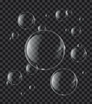 Soap or Water bubbles on tranparency background ,vector design element EPS10  Stock Illustration