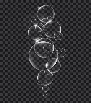 Soap or Water bubbles on tranparency background ,vector design element EPS10  Stock Illustration